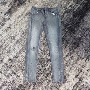 Gray skinny ripped  jeans